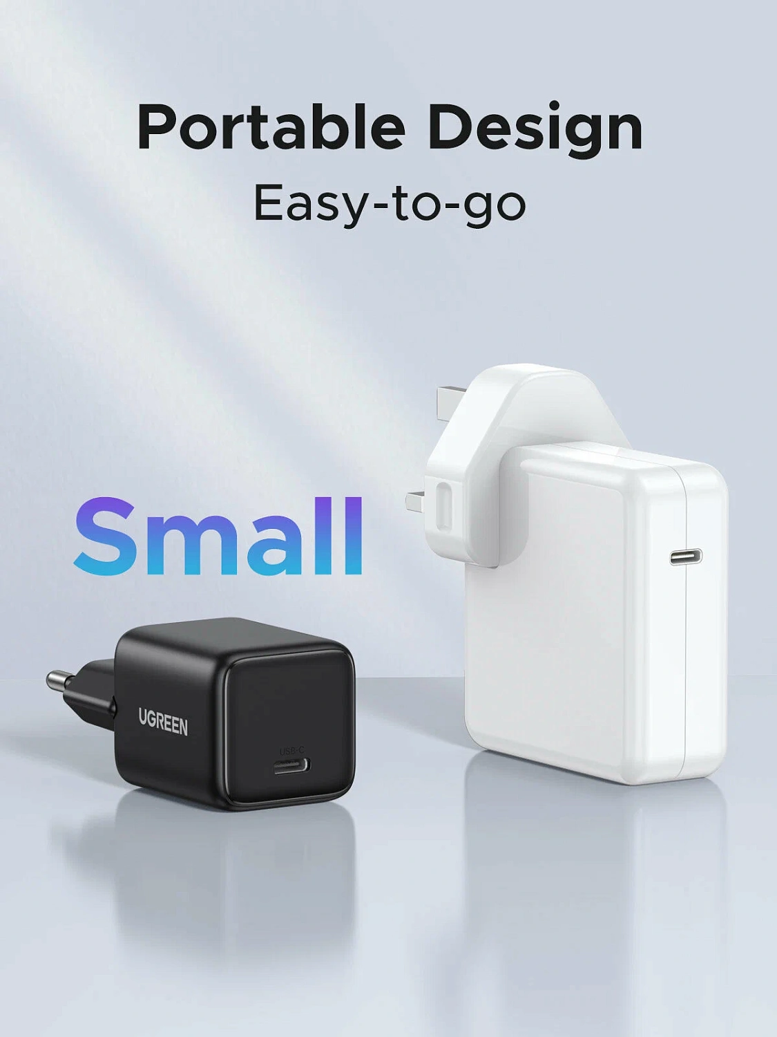 55553 Зарядное устройство UGREEN X512 Mini GaN 20W 1xUSB-C. Цвет: черный